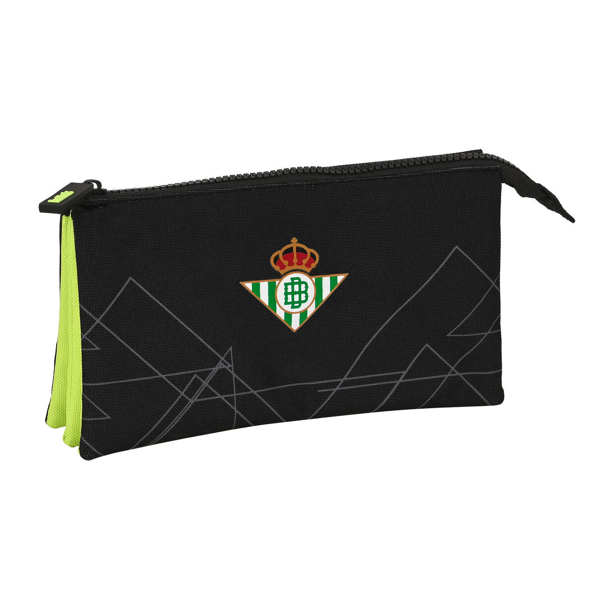 Penar triplu Real Betis Balompié Negru Lămâie verde 22 x 12 x 3 cm - Birou și papetărie, Material școlar și educațional