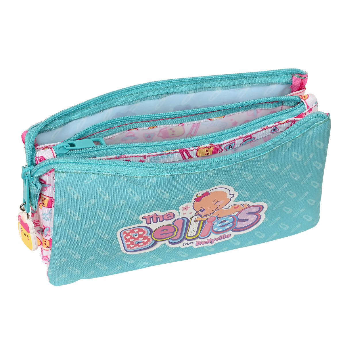 Penar triplu The Bellies Mov Turquoise Alb 22 x 12 x 3 cm - Birou și papetărie, Material școlar și educațional