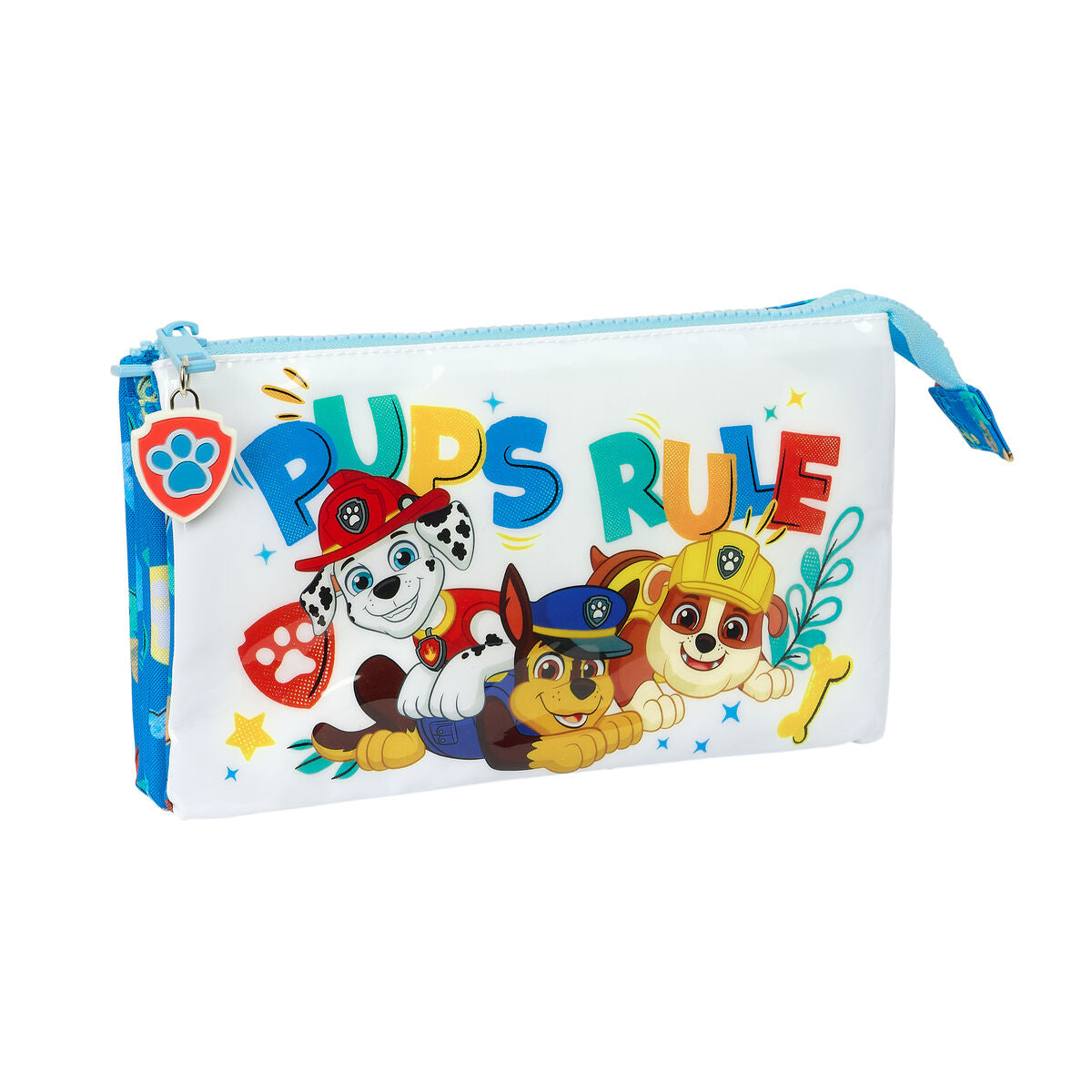 Penar triplu The Paw Patrol Pups rule Albastru 22 x 12 x 3 cm - Birou și papetărie, Material școlar și educațional