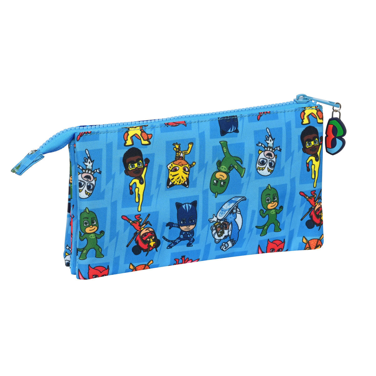 Penar triplu PJ Masks Albastru 22 x 12 x 3 cm - Birou și papetărie, Material școlar și educațional
