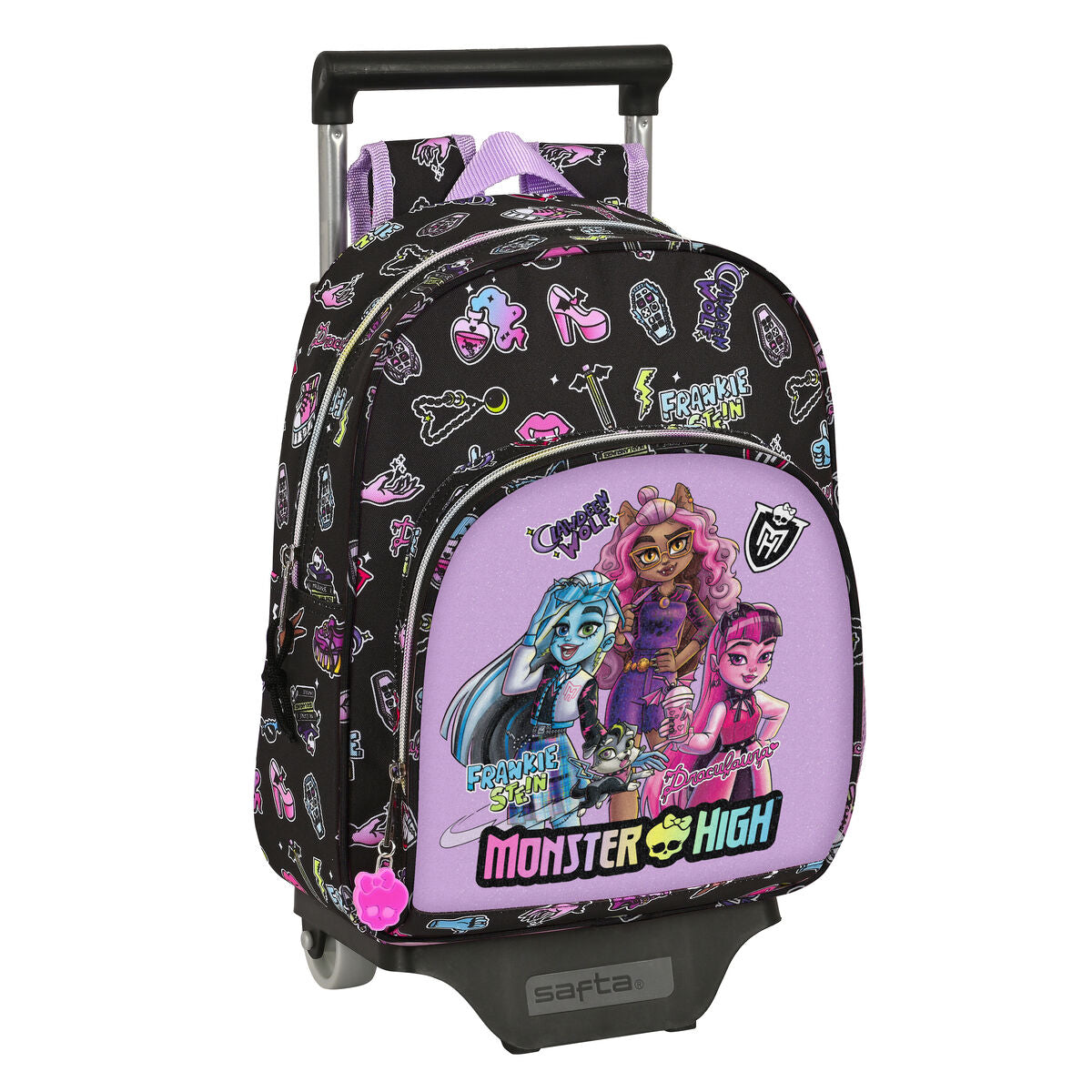 Ghiozdan cu Roți Safta Negru 28 x 34 x 10 cm - Birou și papetărie, Material școlar și educațional