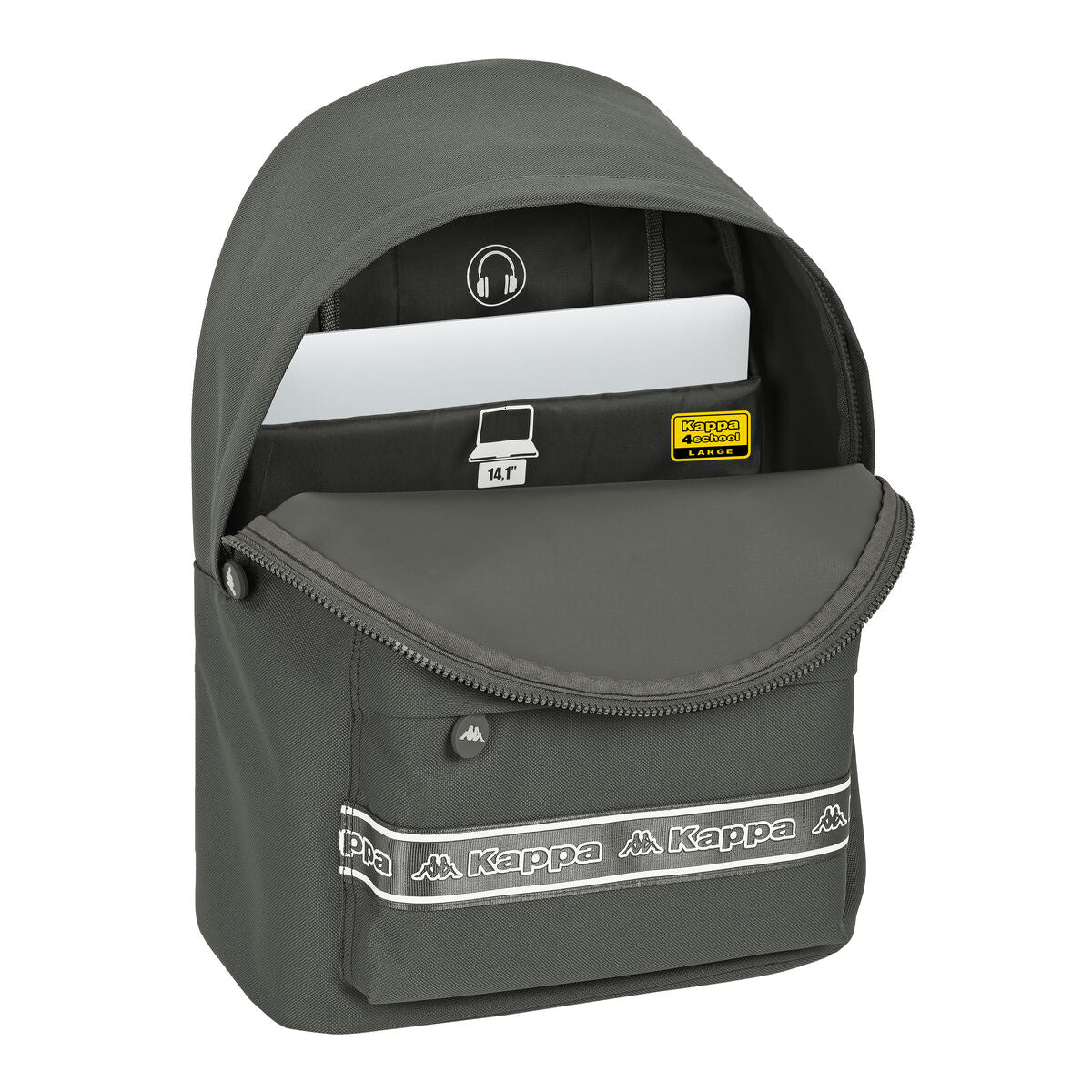 Ghiozdan Kappa 31 x 41 x 16 cm Gri - Birou și papetărie, Material școlar și educațional