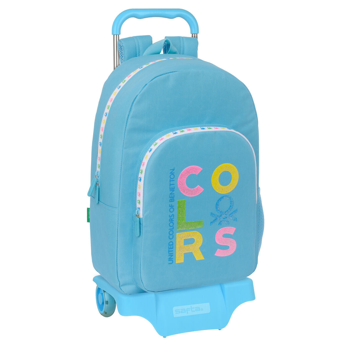 Ghiozdan cu Roți Benetton Spring Albastru celest 30 x 46 x 14 cm - Birou și papetărie, Material școlar și educațional