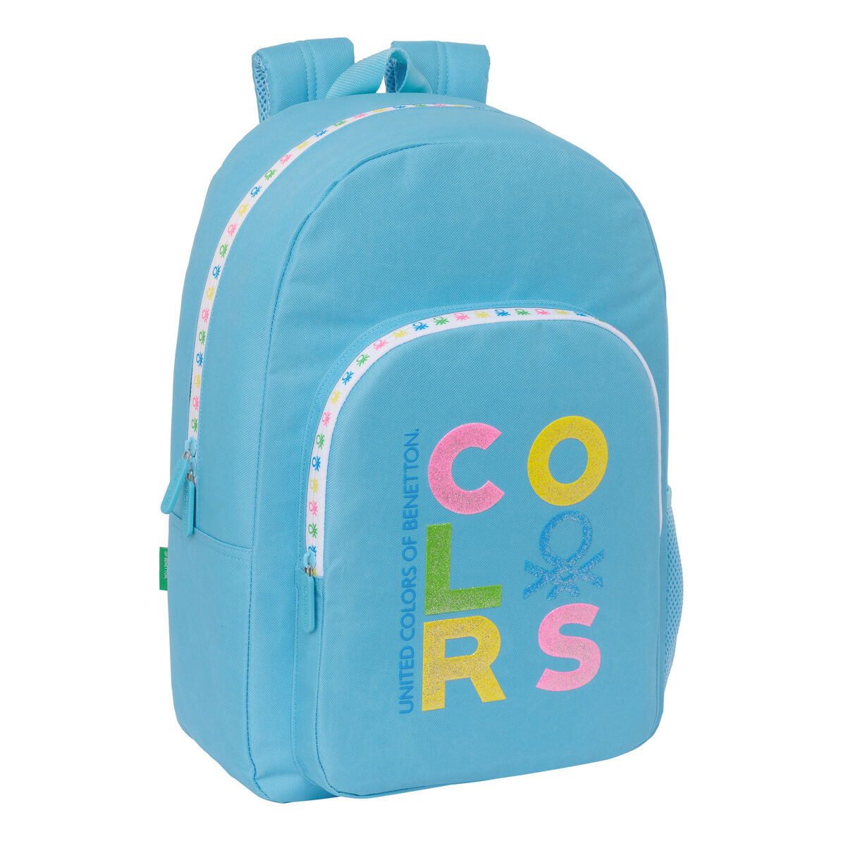 Ghiozdan Benetton Spring Celeste 30 x 46 x 14 cm - Birou și papetărie, Material școlar și educațional