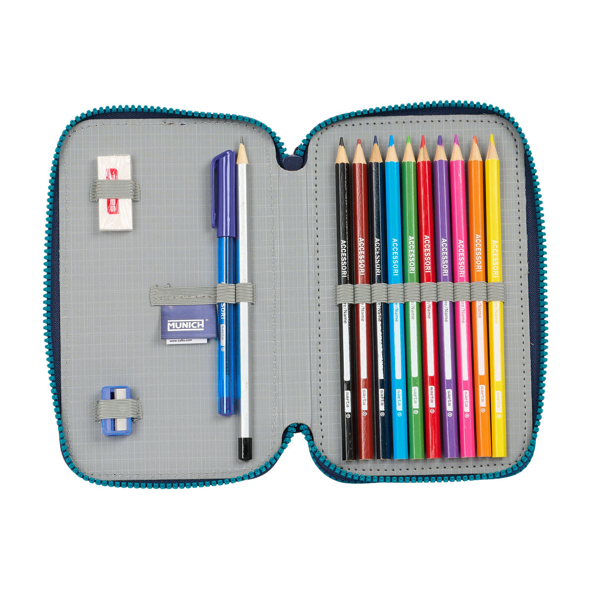 Creion dublu Munich Nautic Bleumarin 12.5 x 19.5 x 4 cm 28 Piese - Birou și papetărie, Material școlar și educațional