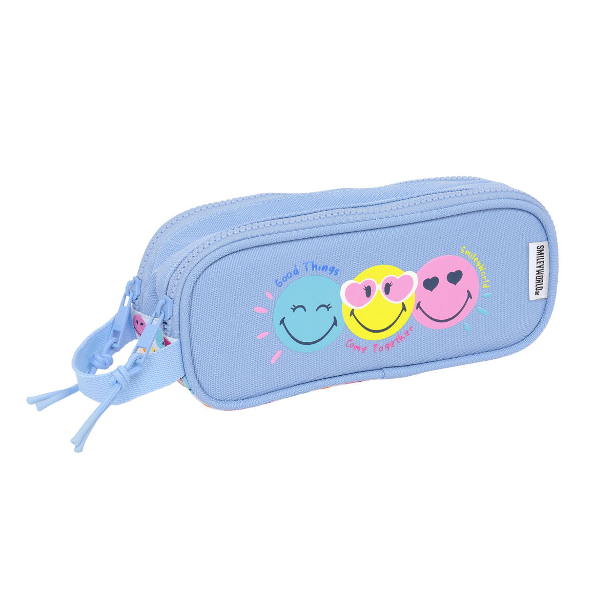 Penar dublu Smiley Joyful Multicolor Albastru deschis 21 x 8 x 6 cm - Birou și papetărie, Material școlar și educațional