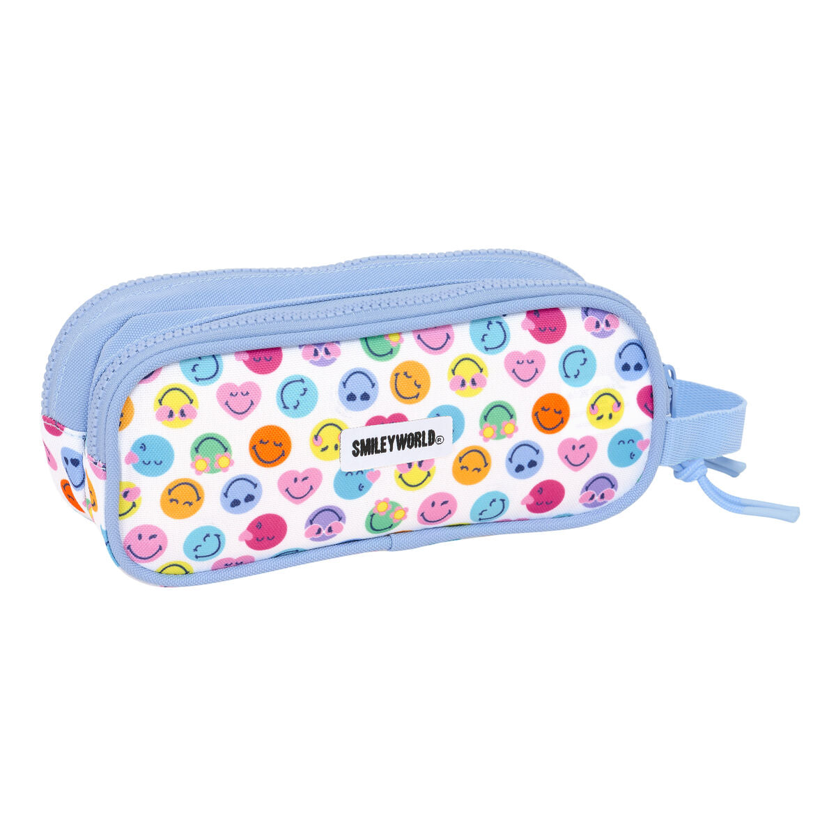 Penar dublu Smiley Joyful Multicolor Albastru deschis 21 x 8 x 6 cm - Birou și papetărie, Material școlar și educațional