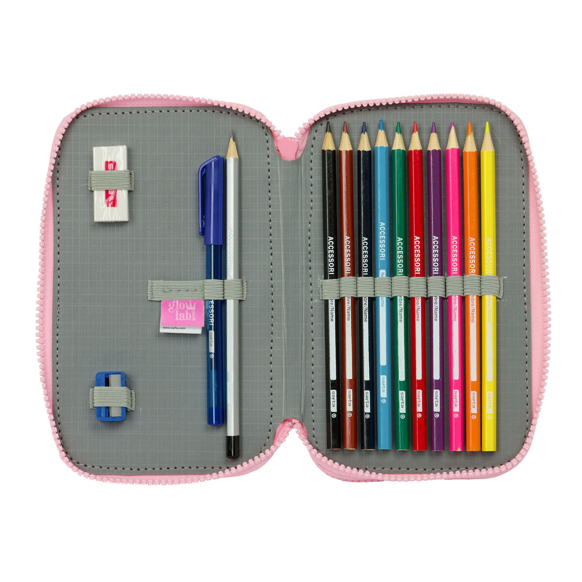 Creion dublu Glow Lab Sweet home Roz 12.5 x 19.5 x 4 cm (28 Piese) - Birou și papetărie, Material școlar și educațional