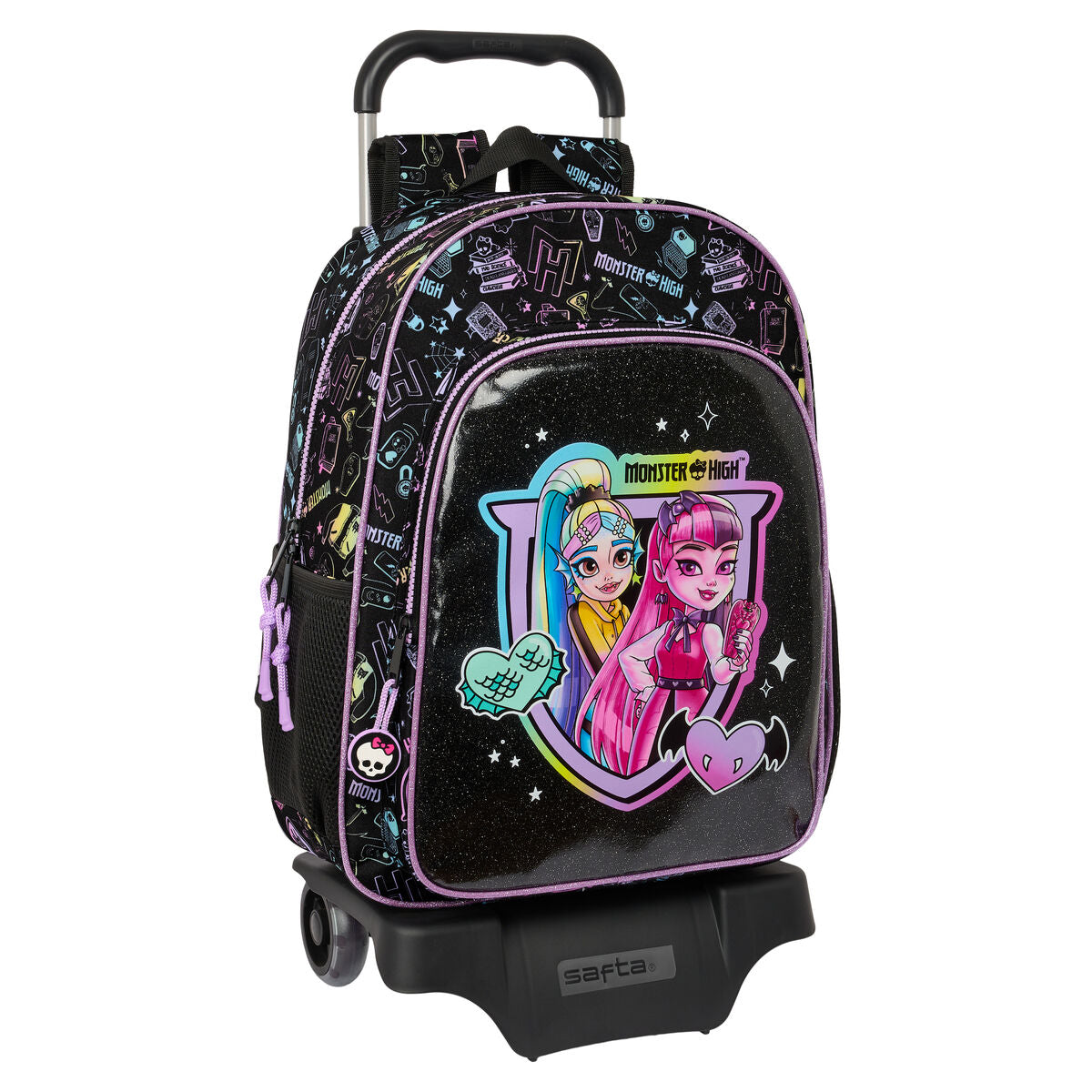 Ghiozdan cu Roți Monster High Negru 33 x 42 x 14 cm - Birou și papetărie, Material școlar și educațional