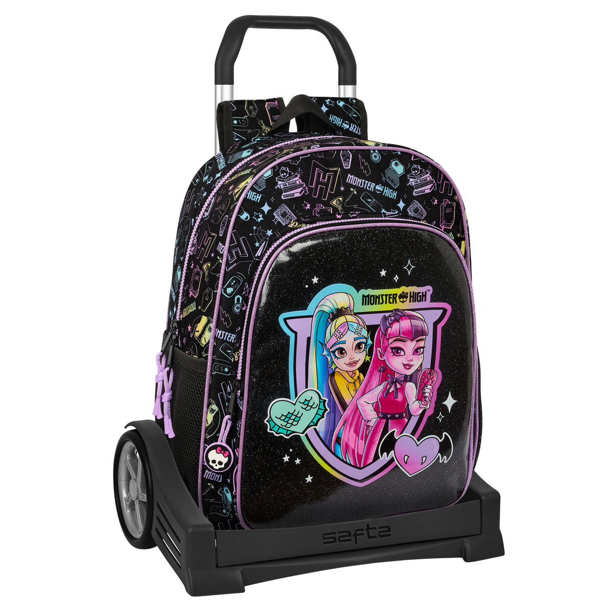 Ghiozdan cu Roți Monster High Negru 33 x 42 x 14 cm - Birou și papetărie, Material școlar și educațional