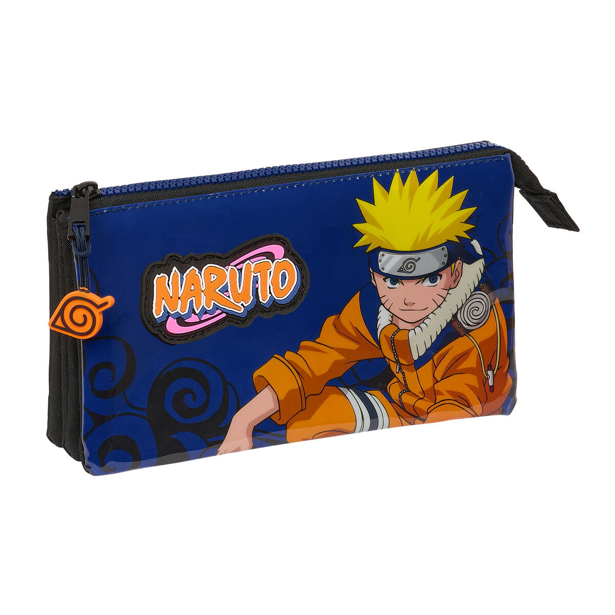 Penar triplu Naruto Ninja Albastru Negru 22 x 12 x 3 cm - Birou și papetărie, Material școlar și educațional