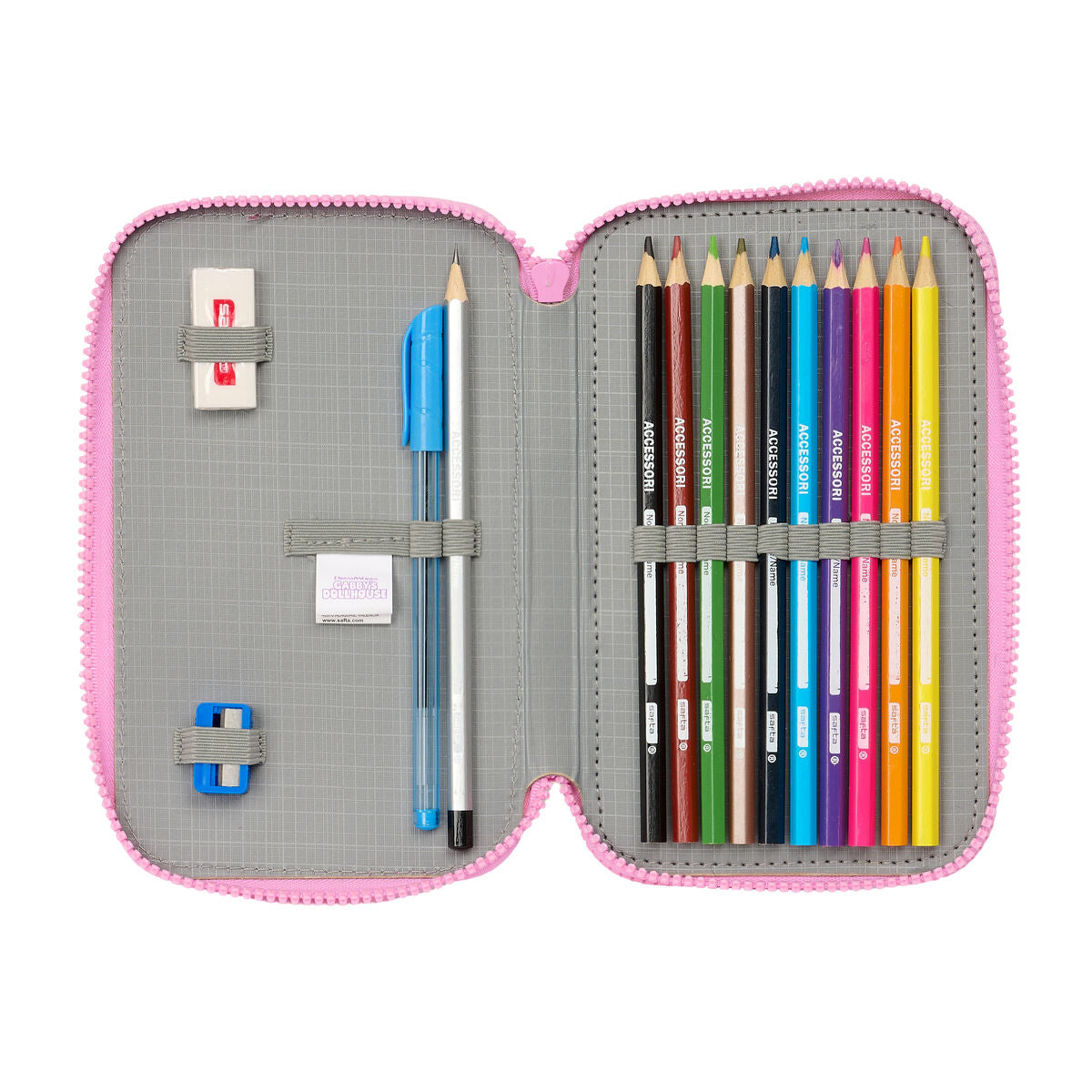Creion dublu Gabby's Dollhouse Party Roz 12.5 x 19.5 x 4 cm 28 Piese - Birou și papetărie, Material școlar și educațional