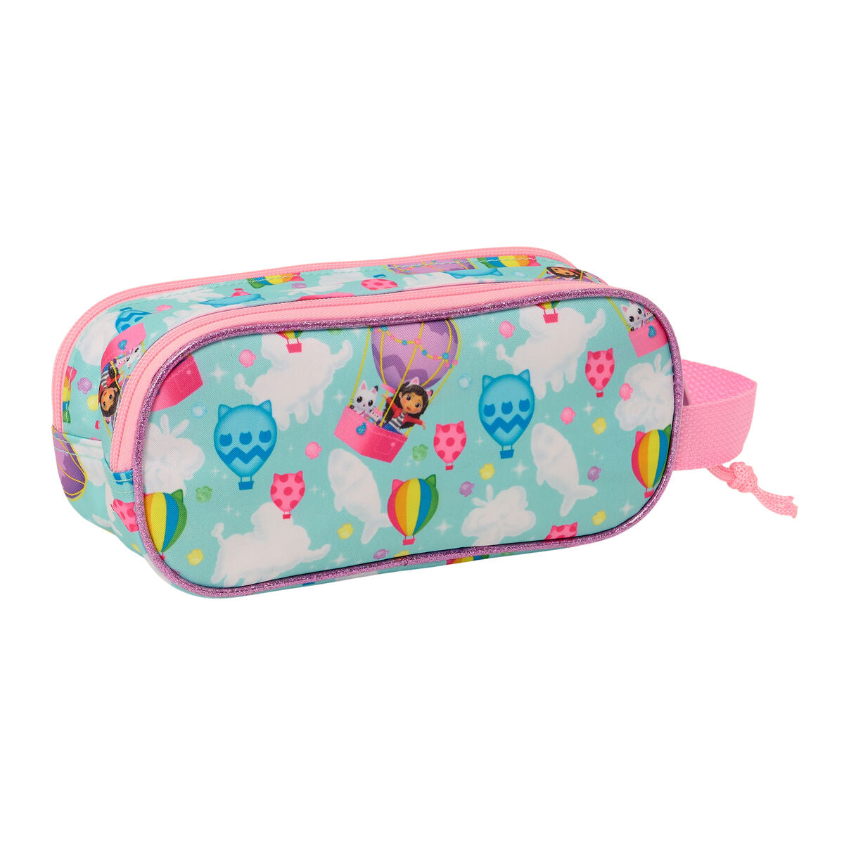 Penar dublu Gabby's Dollhouse Roz Albastru celest 21 x 8 x 6 cm 3D - Birou și papetărie, Material școlar și educațional