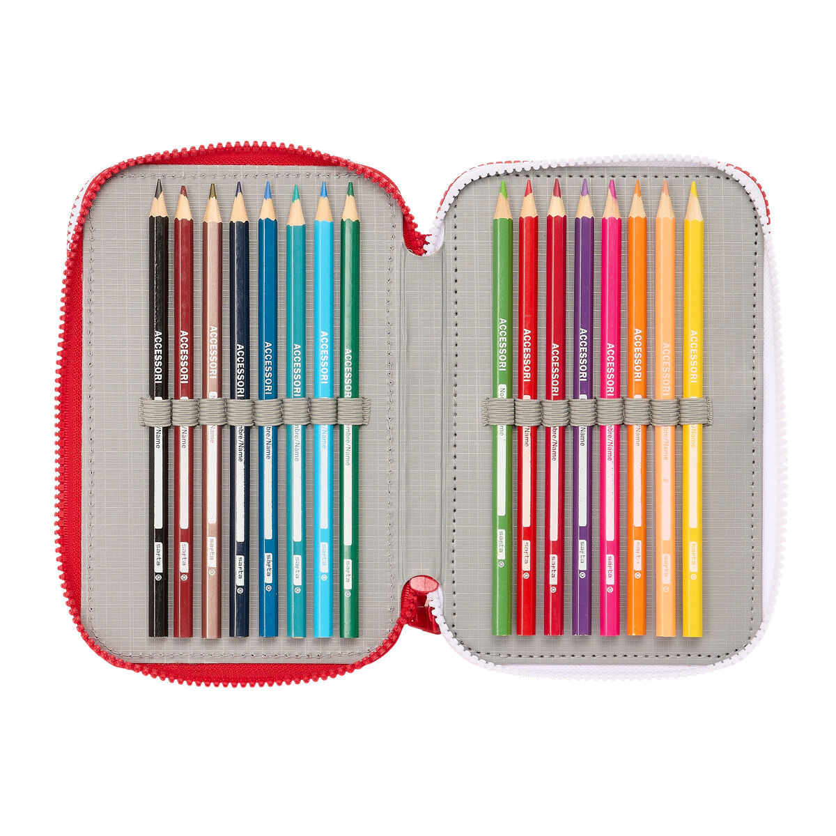 Penar Triplu Sevilla Fútbol Club Roșu 12,5 x 19,5 x 5,5 cm 36 Piese - Birou și papetărie, Material școlar și educațional