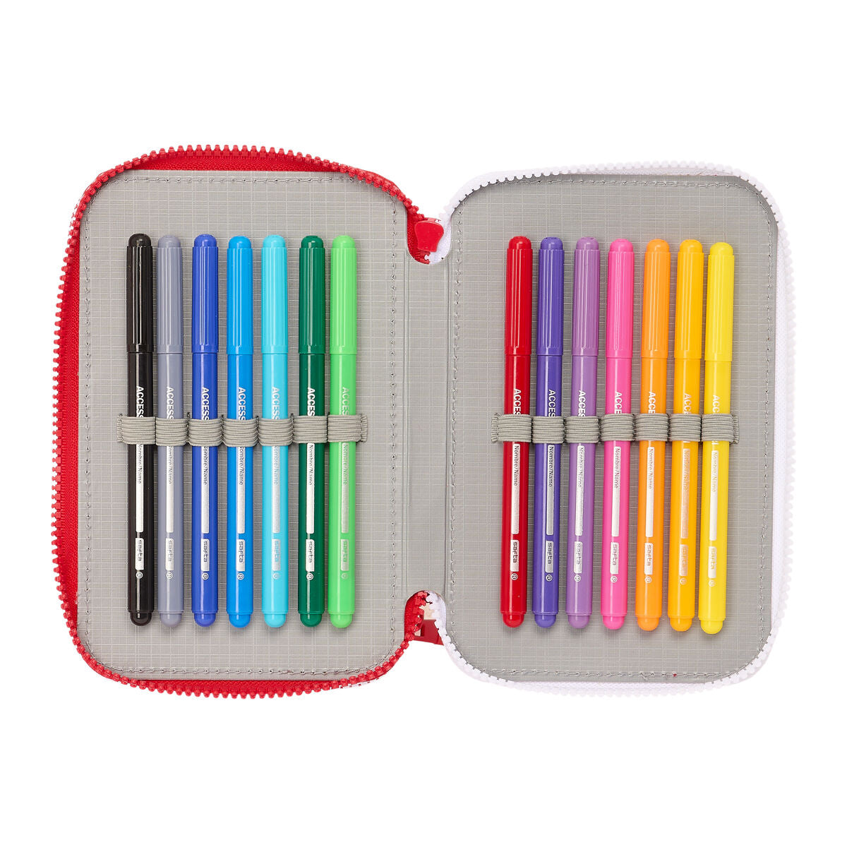 Penar Triplu Sevilla Fútbol Club Roșu 12,5 x 19,5 x 5,5 cm 36 Piese - Birou și papetărie, Material școlar și educațional