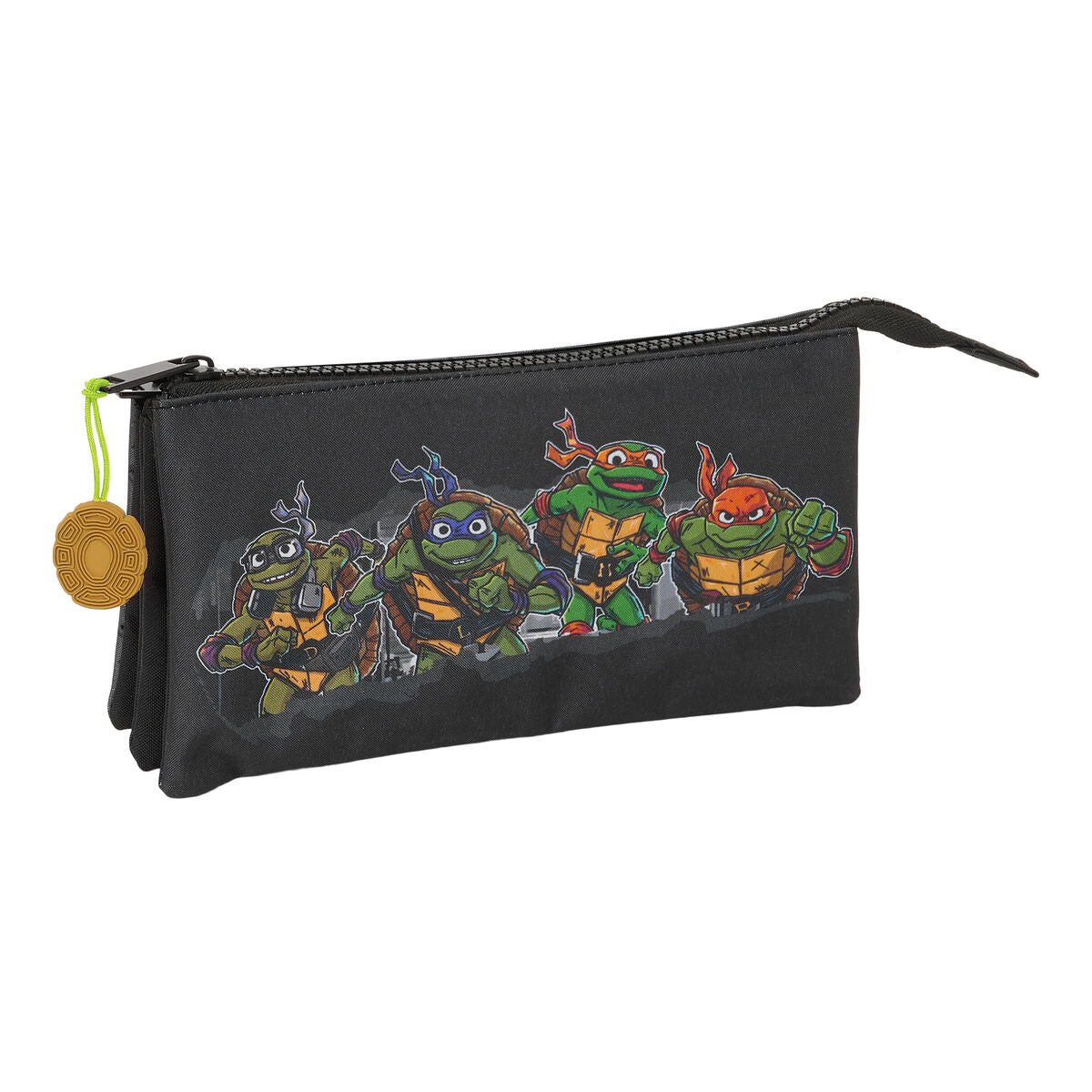 Penar triplu Teenage Mutant Ninja Turtles Negru Gri 22 x 12 x 3 cm - Birou și papetărie, Material școlar și educațional