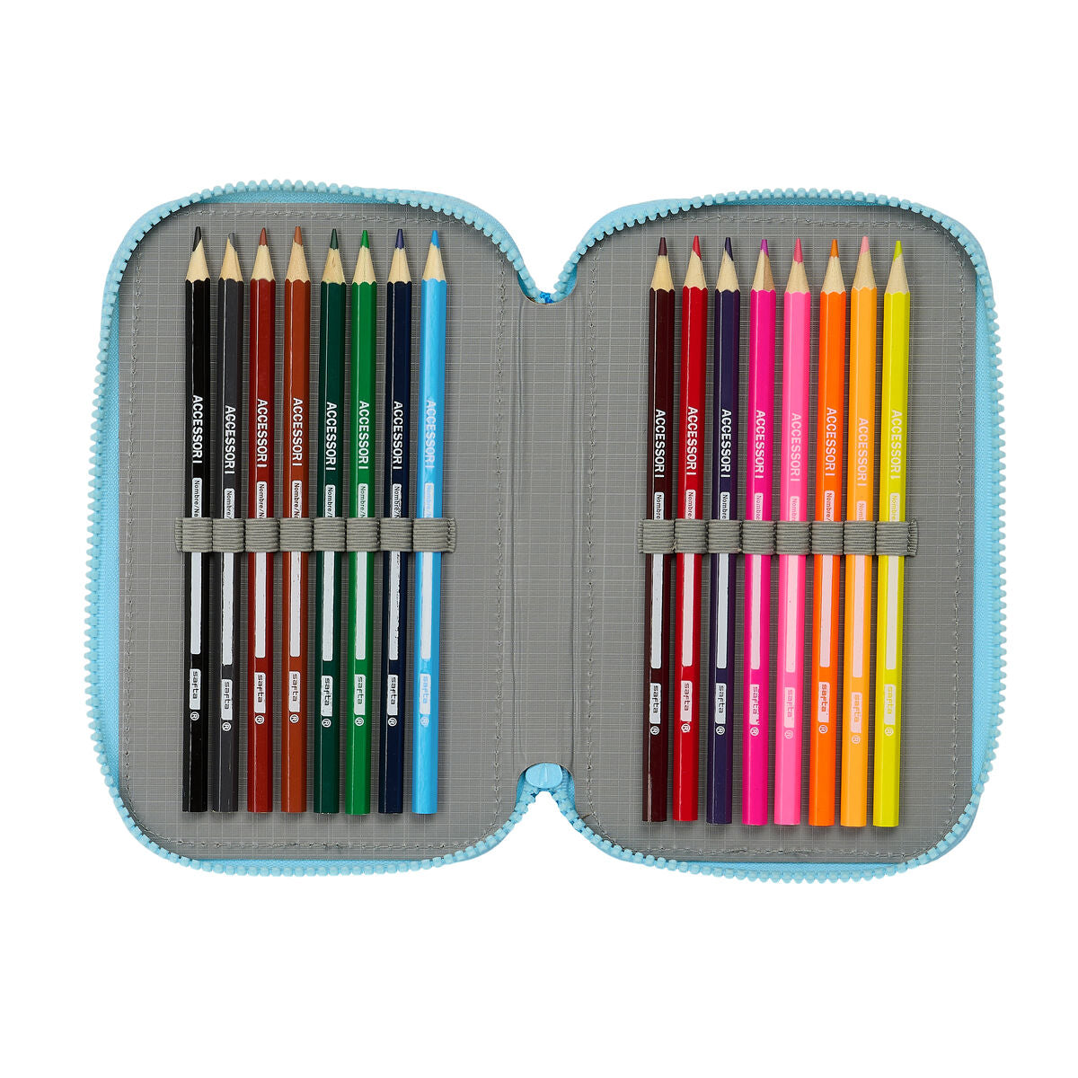 Penar Triplu Bluey Albastru celest 12,5 x 19,5 x 5,5 cm 36 Piese - Birou și papetărie, Material școlar și educațional
