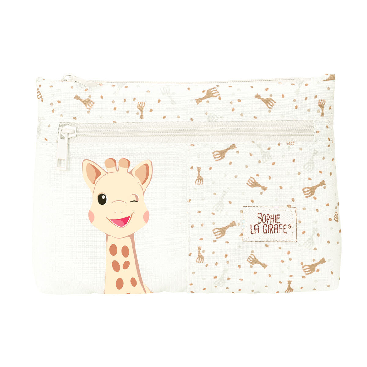 Penar dublu Sophie la Girafe Bej 23 x 16 x 3 cm - Birou și papetărie, Material școlar și educațional