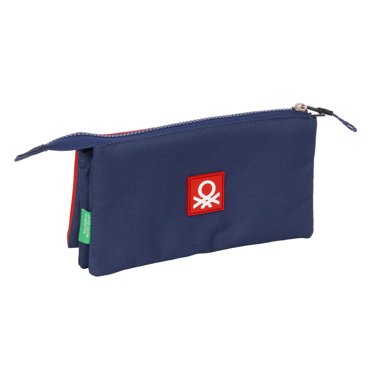 Penar triplu Benetton Flag Bleumarin 22 x 12 x 3 cm - Birou și papetărie, Material școlar și educațional