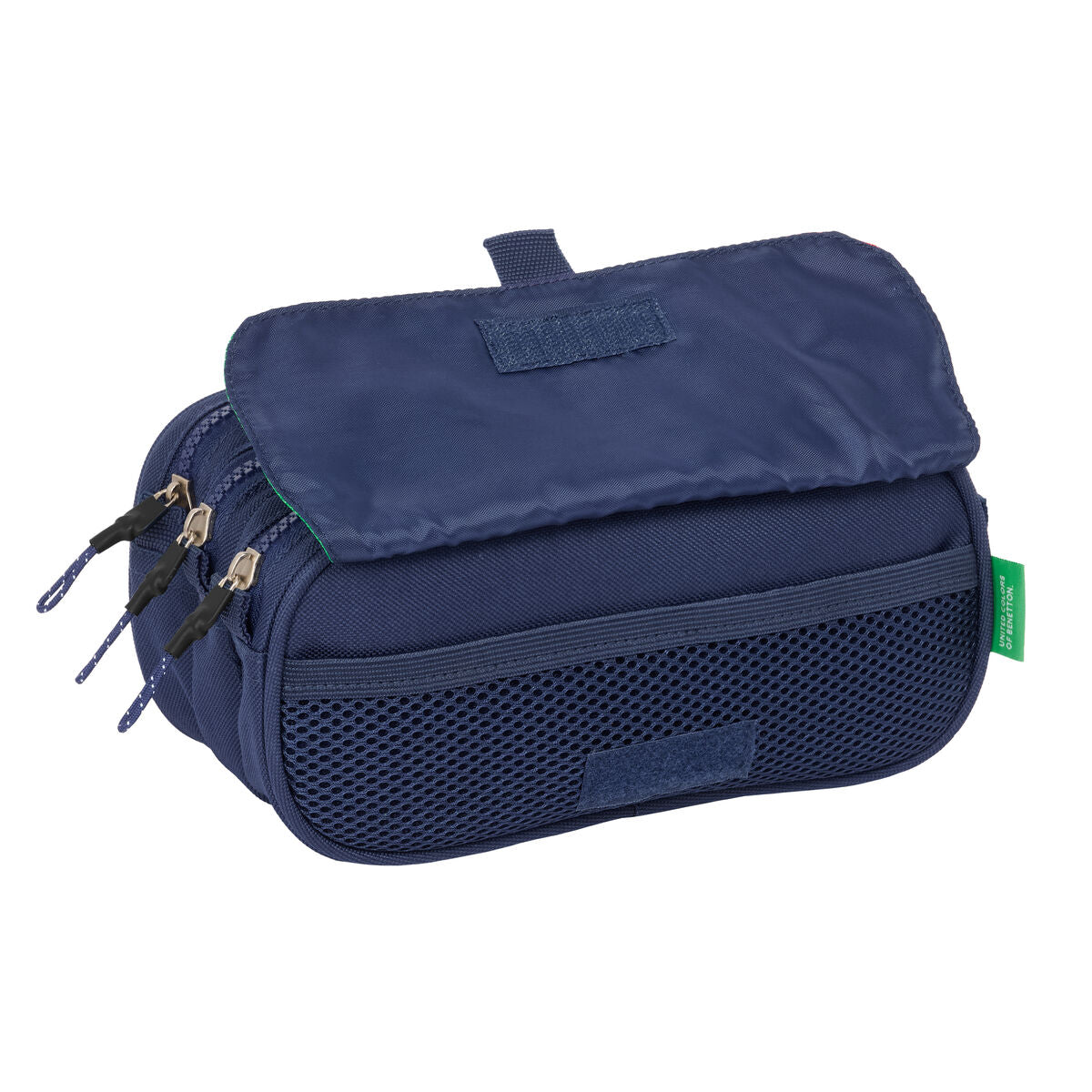 Penar triplu Benetton Flag Bleumarin 21,5 x 10 x 8 cm - Birou și papetărie, Material școlar și educațional