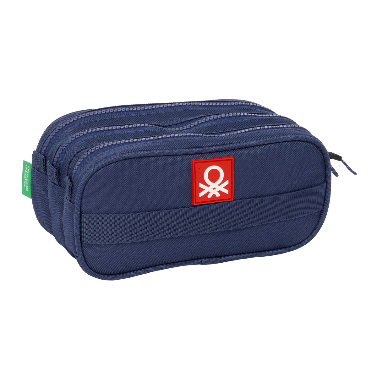 Penar triplu Benetton Flag Bleumarin 21,5 x 10 x 8 cm - Birou și papetărie, Material școlar și educațional