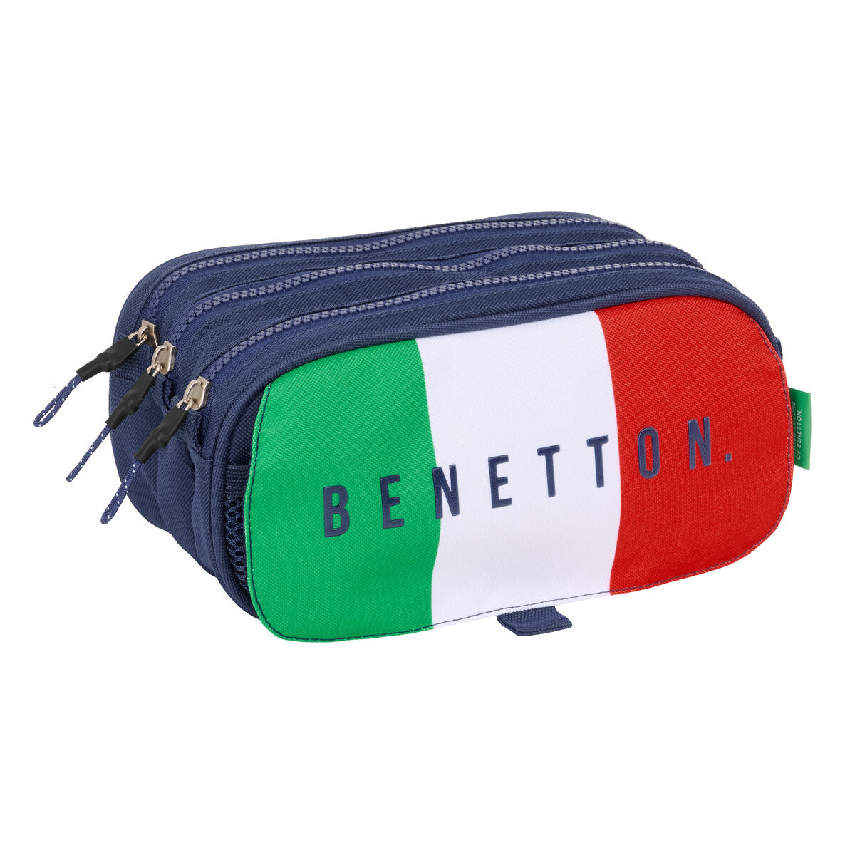 Penar triplu Benetton Flag Bleumarin 21,5 x 10 x 8 cm - Birou și papetărie, Material școlar și educațional