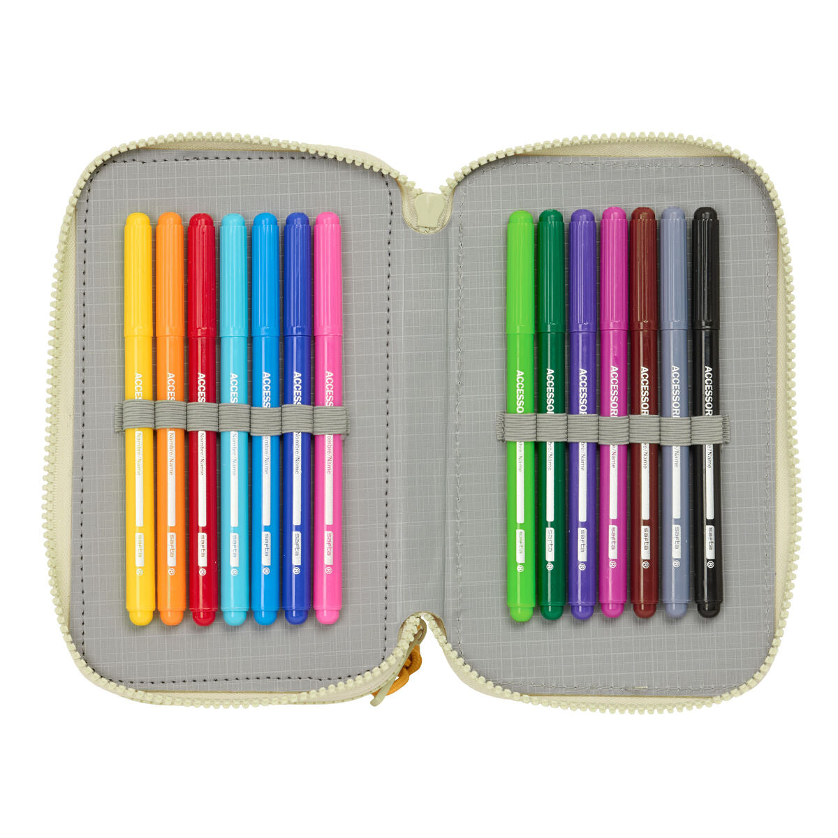 Penar Triplu Mufasa Verde Bej 12,5 x 19,5 x 5,5 cm 37 Piese - Birou și papetărie, Material școlar și educațional