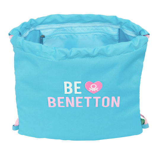 Geantă Rucsac cu Bretele Benetton Unique Roz Turquoise 35 x 40 x 1 cm - Birou și papetărie, Material școlar și educațional