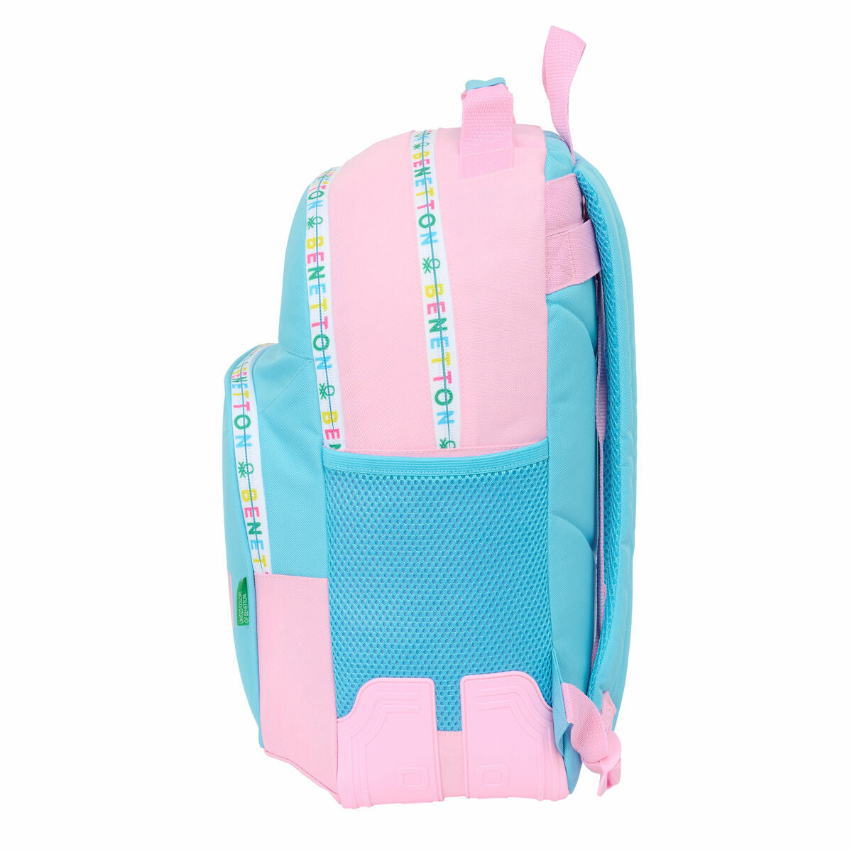 Ghiozdan Benetton Unique Roz Turquoise 32 x 42 x 15 cm - Birou și papetărie, Material școlar și educațional