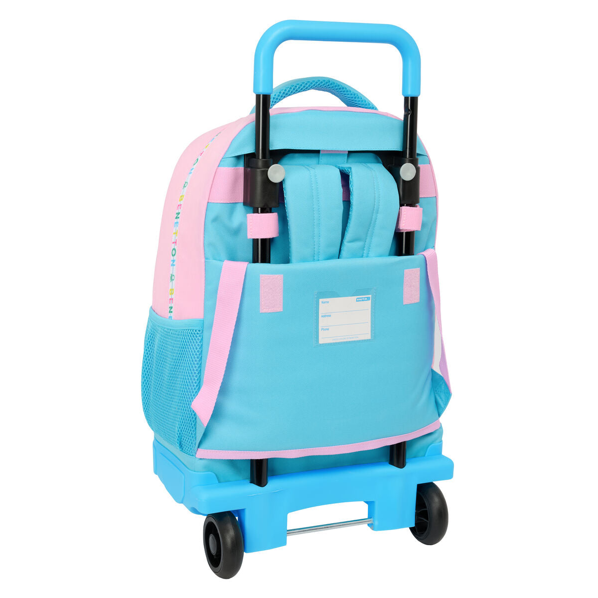 Ghiozdan cu Roți Benetton Unique Roz Turquoise 33 x 45 x 22 cm - Birou și papetărie, Material școlar și educațional
