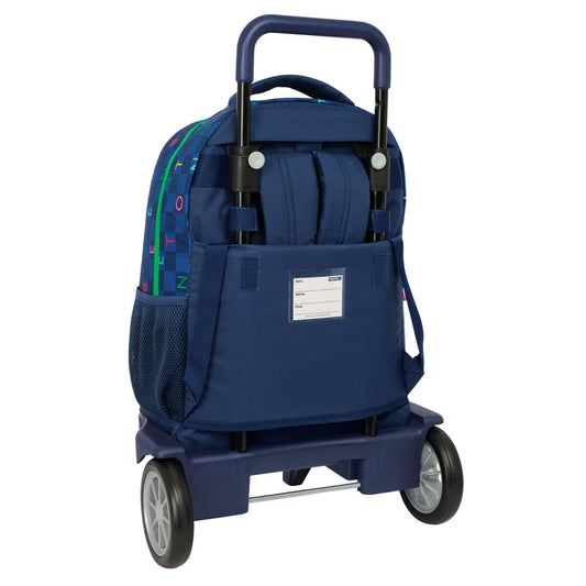 Ghiozdan Benetton Damero Bleumarin 33 x 45 x 22 cm - Birou și papetărie, Material școlar și educațional