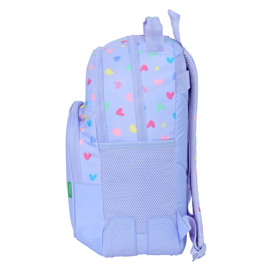 Ghiozdan Benetton Lila Liliachiu 32 x 42 x 15 cm - Birou și papetărie, Material școlar și educațional