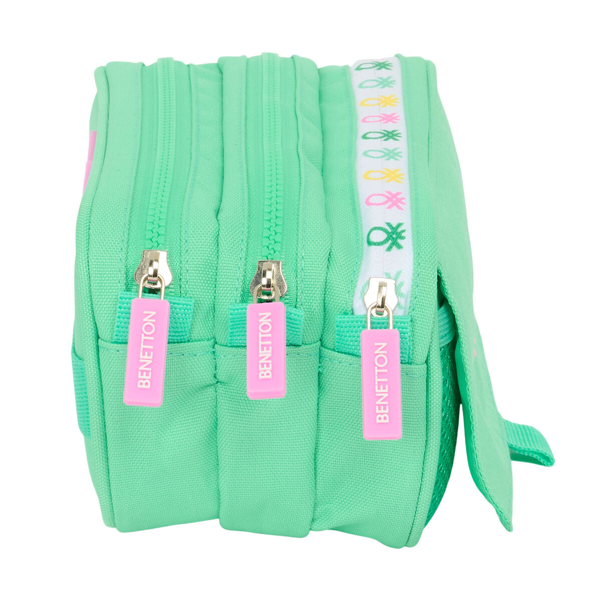 Penar triplu Benetton Mint Verde 21,5 x 10 x 8 cm - Birou și papetărie, Material școlar și educațional