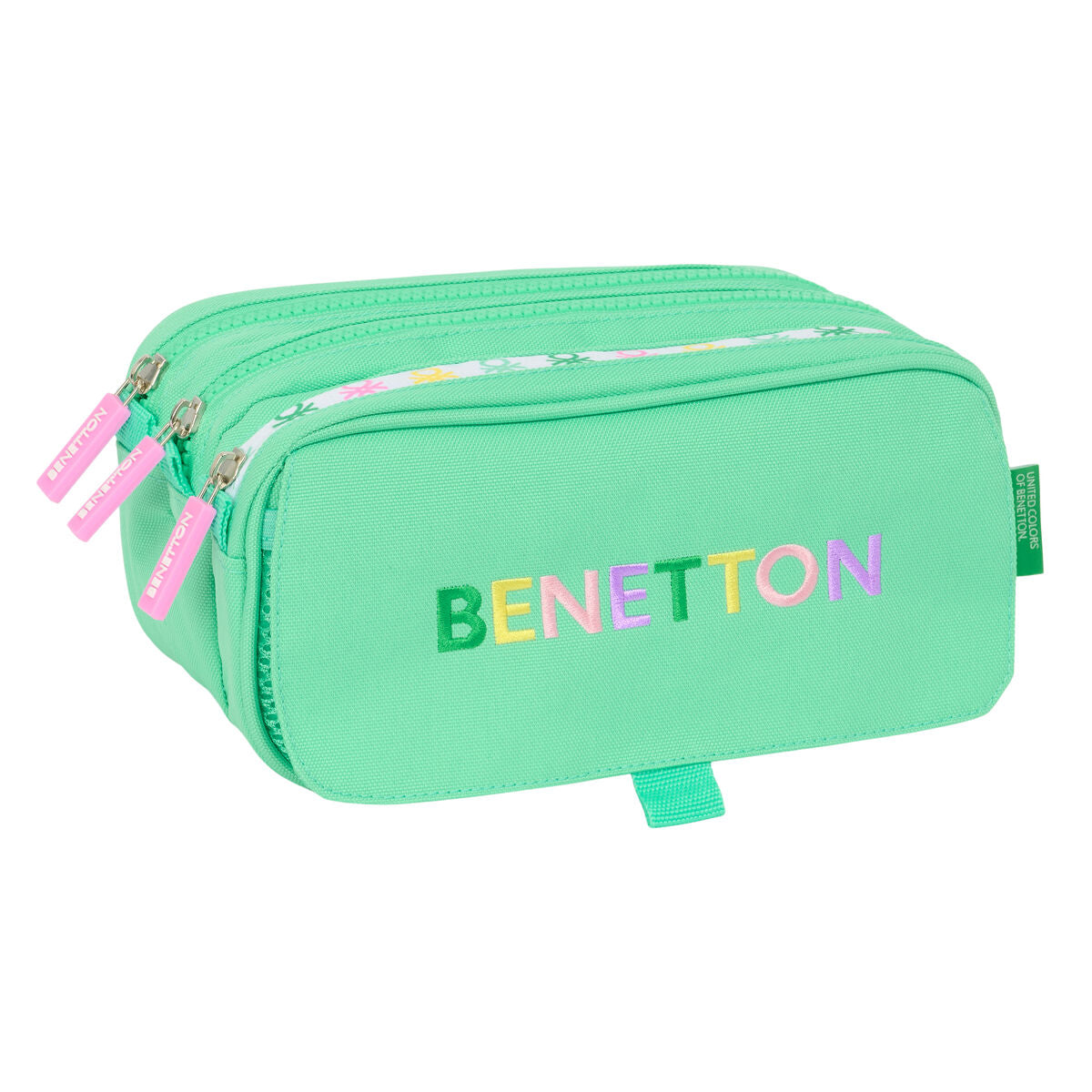 Penar triplu Benetton Mint Verde 21,5 x 10 x 8 cm - Birou și papetărie, Material școlar și educațional