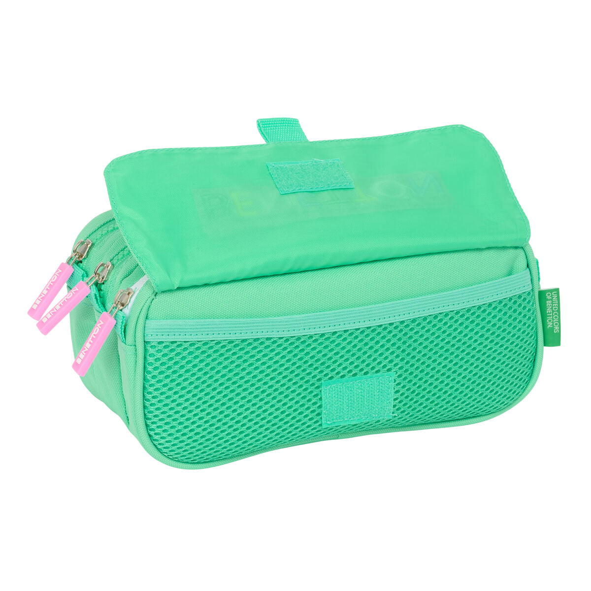 Penar triplu Benetton Mint Verde 21,5 x 10 x 8 cm - Birou și papetărie, Material școlar și educațional