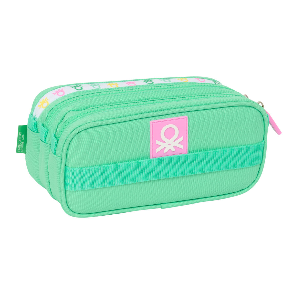 Penar triplu Benetton Mint Verde 21,5 x 10 x 8 cm - Birou și papetărie, Material școlar și educațional