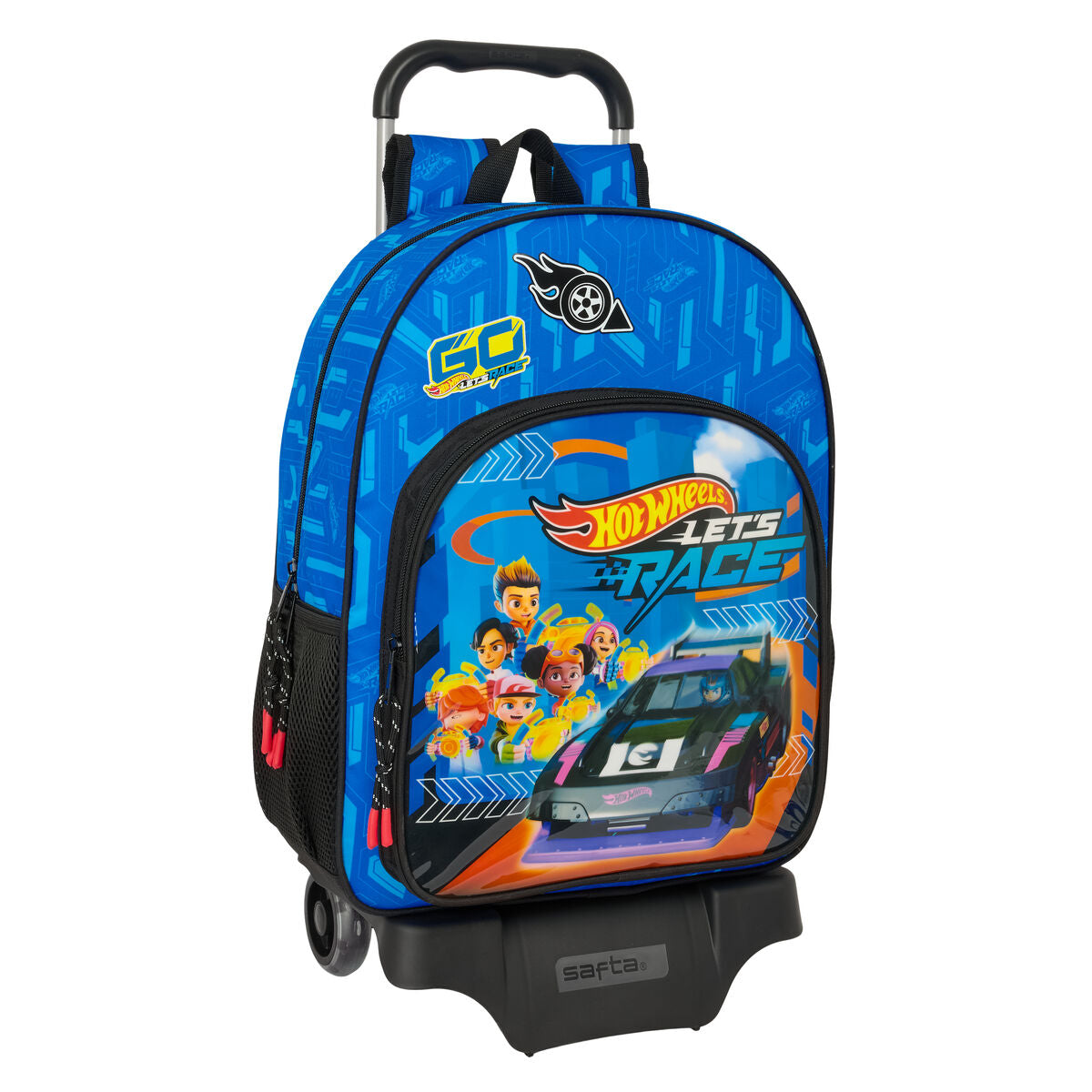 Ghiozdan cu Roți Hot Wheels Let's race Albastru Negru 33 x 42 x 14 cm - Birou și papetărie, Material școlar și educațional