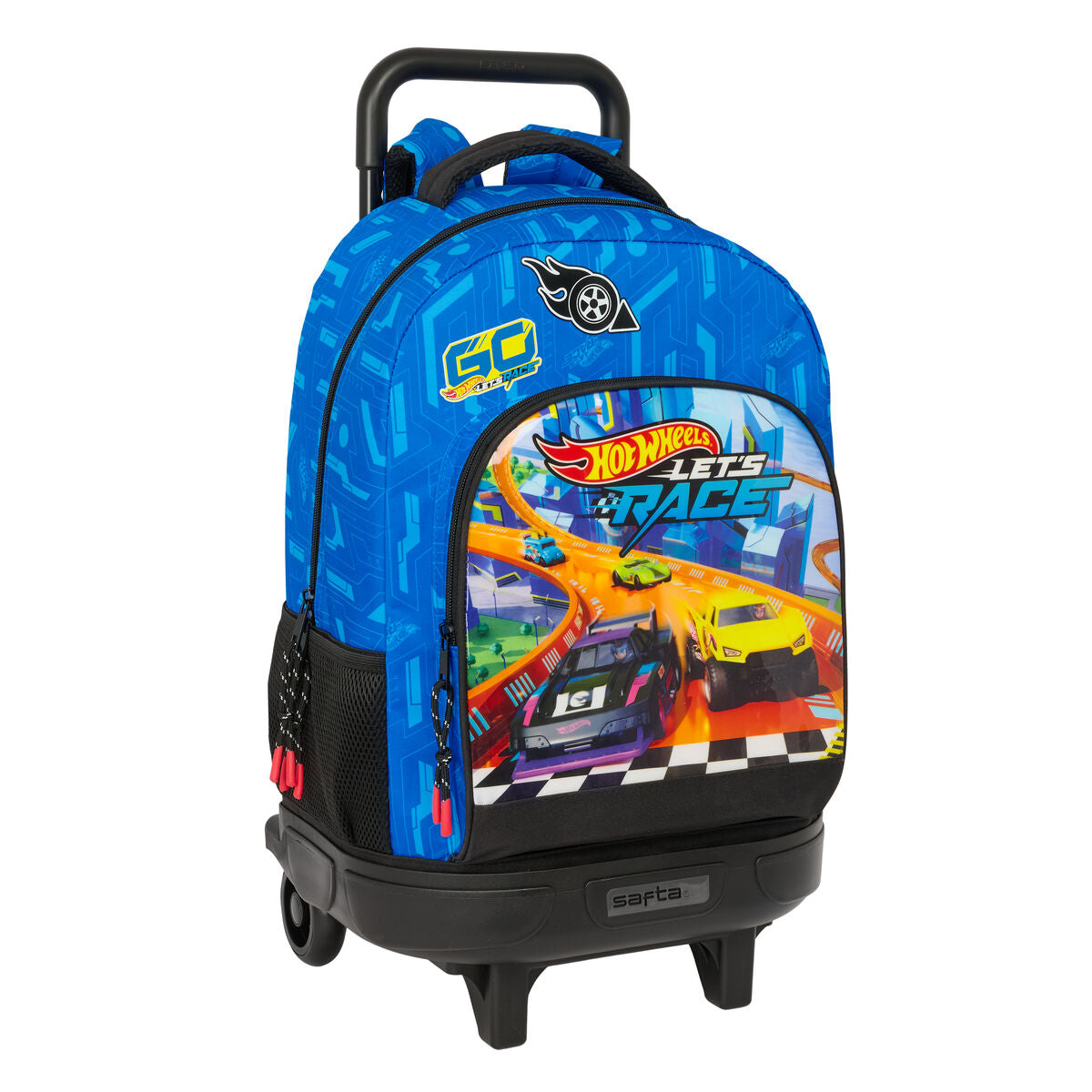 Ghiozdan cu Roți Hot Wheels Let's race Albastru Negru 33 x 45 x 22 cm - Birou și papetărie, Material școlar și educațional
