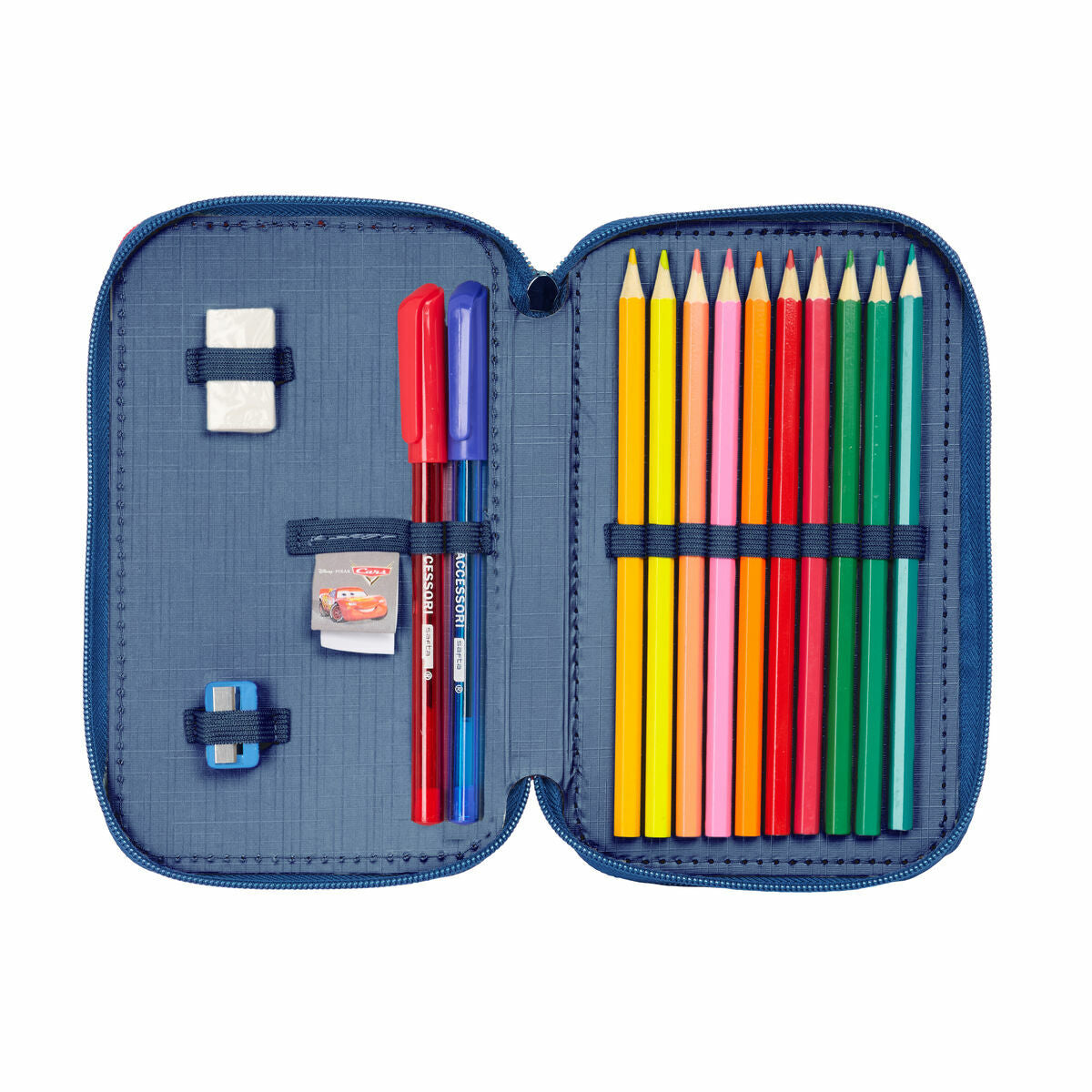 Creion dublu Cars Racing Bleumarin 12.5 x 19.5 x 4 cm Creion dublu 29 Piese - Birou și papetărie, Material școlar și educațional