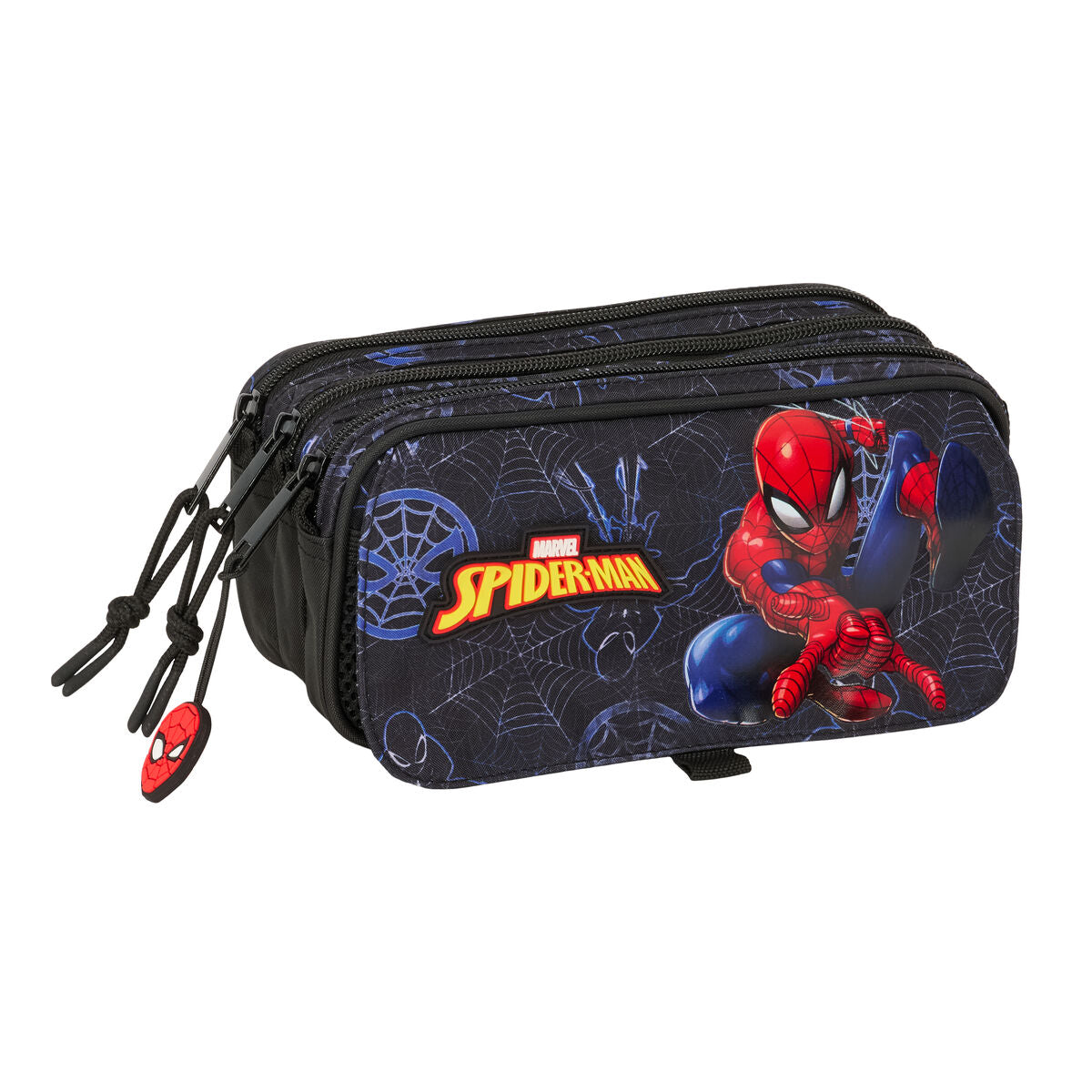 Penar triplu Spider-Man Attack Negru 21,5 x 10 x 8 cm - Birou și papetărie, Material școlar și educațional