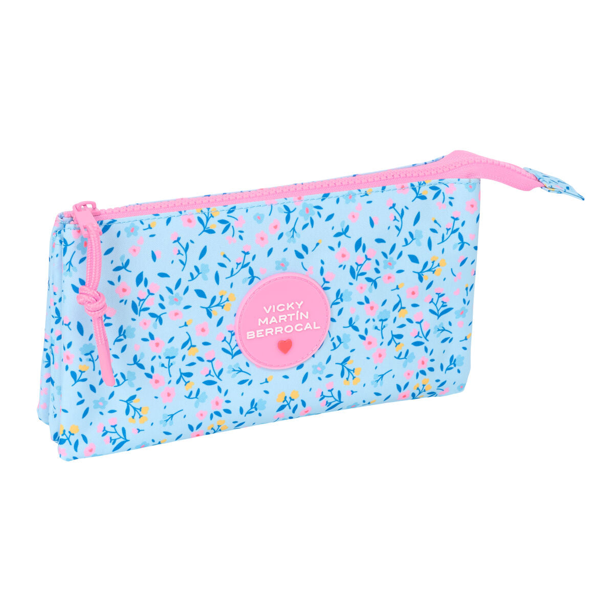 Penar triplu Vicky Martín Berrocal Paraíso Roz Albastru deschis 22 x 12 x 3 cm - Birou și papetărie, Material școlar și educațional