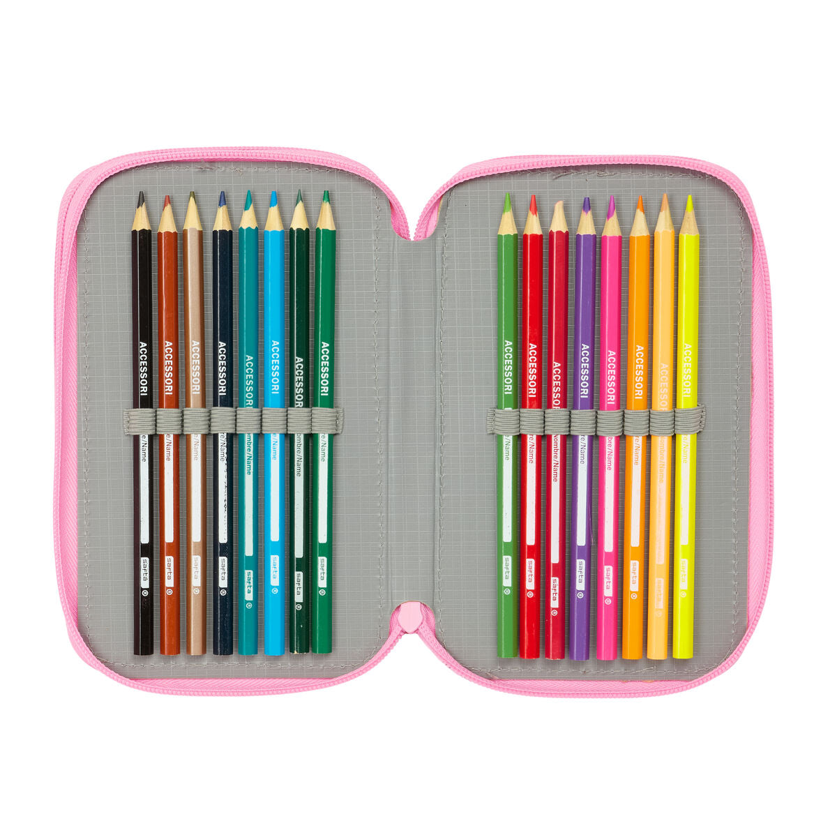 Penar Triplu SuperKitties Roz Turquoise 12,5 x 19,5 x 5,5 cm 37 Piese - Birou și papetărie, Material școlar și educațional
