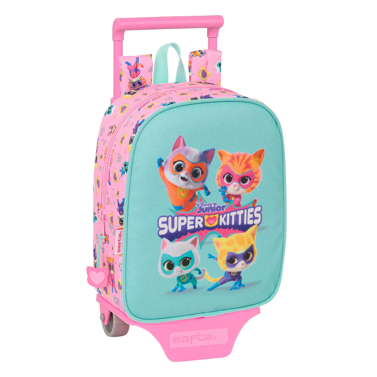 Ghiozdan cu Roți SuperKitties Roz Turquoise 22 x 27 x 10 cm - Birou și papetărie, Material școlar și educațional