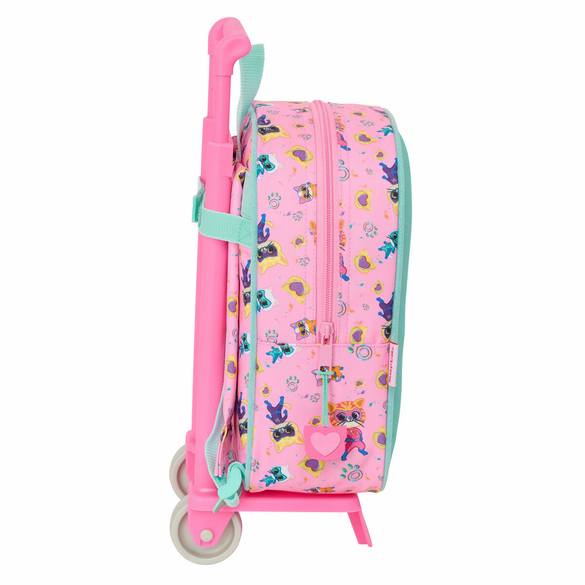 Ghiozdan cu Roți SuperKitties Roz Turquoise 22 x 27 x 10 cm - Birou și papetărie, Material școlar și educațional
