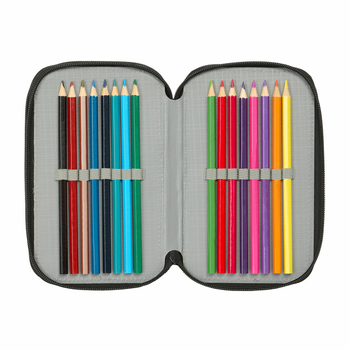 Penar Triplu One Piece Pirates Negru 12,5 x 19,5 x 5,5 cm 37 Piese - Birou și papetărie, Material școlar și educațional