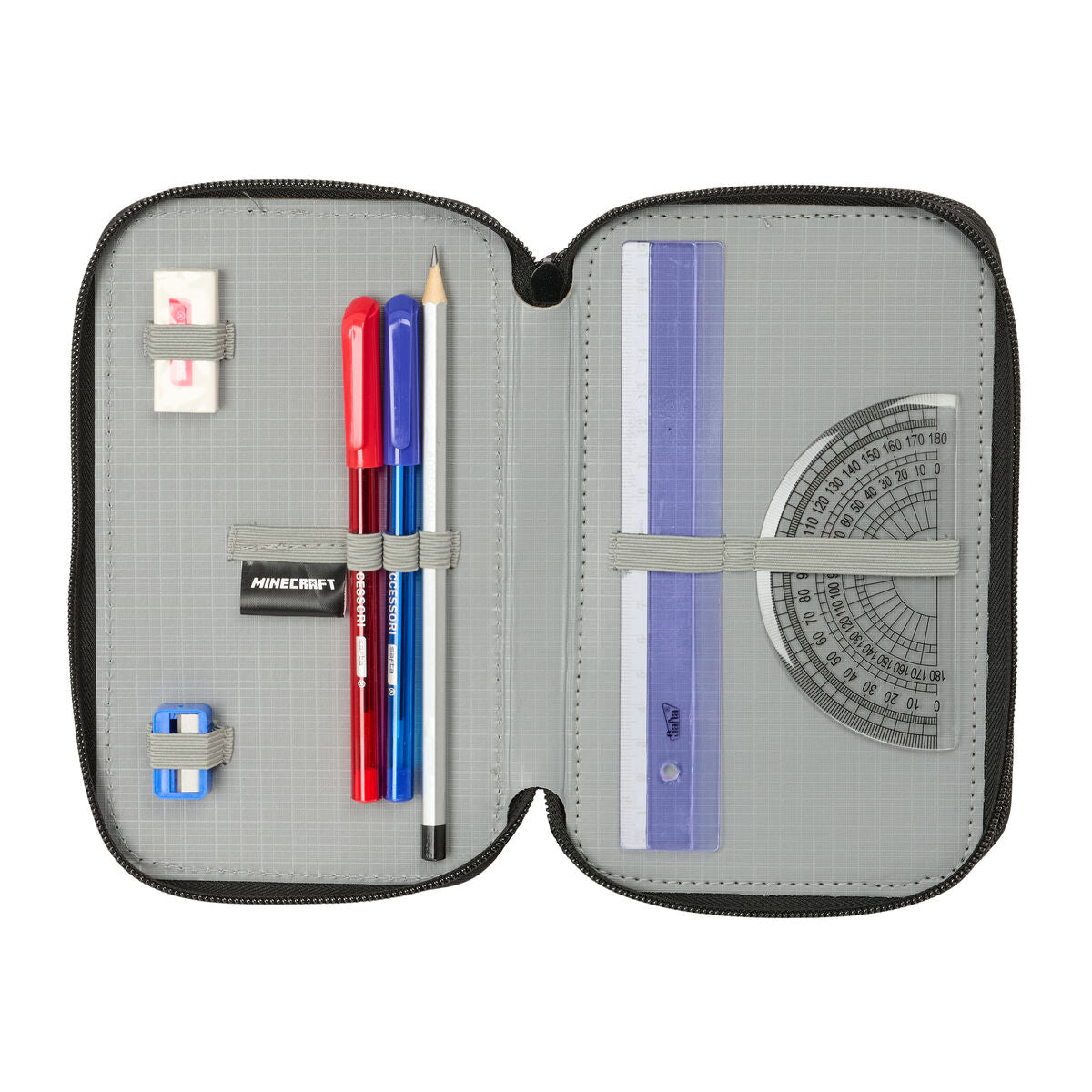 Penar Triplu Minecraft Tnt Multicolor 12,5 x 19,5 x 5,5 cm 37 Piese - Birou și papetărie, Material școlar și educațional