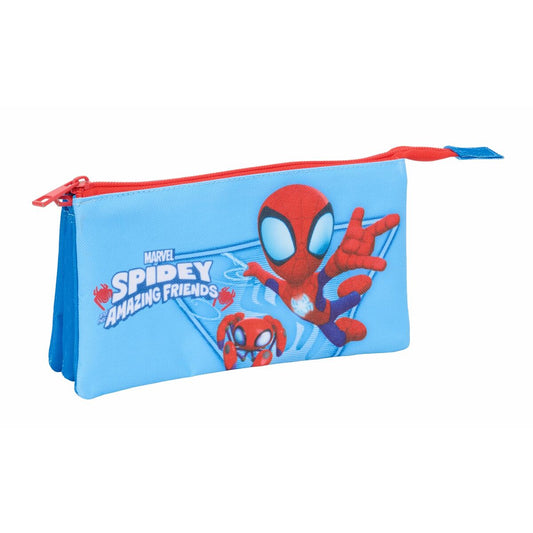 Penar triplu Spidey Albastru 22 x 12 x 3 cm - Birou și papetărie, Material școlar și educațional