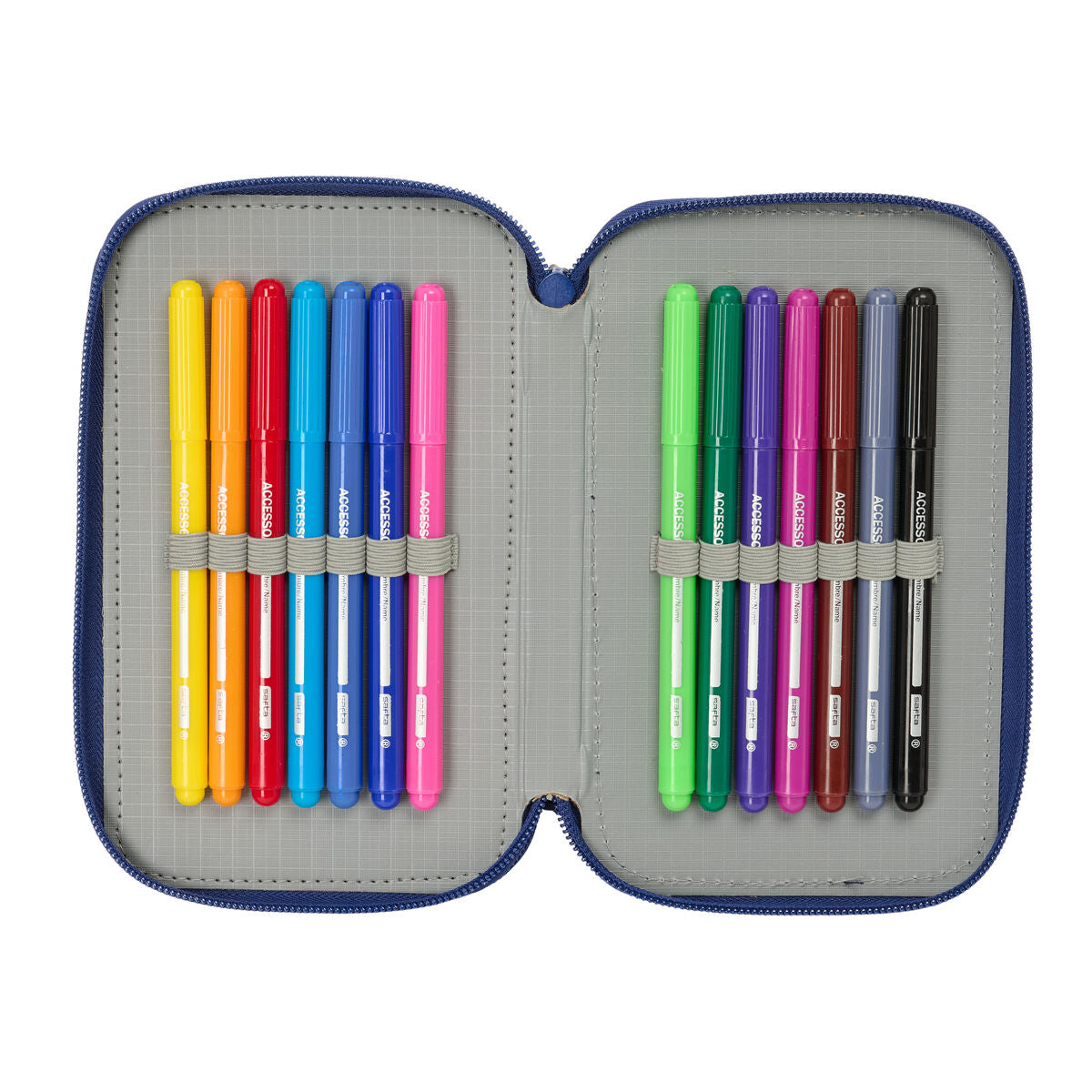 Penar Triplu F.C. Barcelona Bleumarin 12,5 x 19,5 x 5,5 cm 37 Piese - Birou și papetărie, Material școlar și educațional