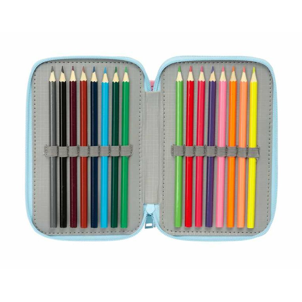Penar Triplu Peppa Pig Albastru 12,5 x 19,5 x 5,5 cm 37 Piese - Birou și papetărie, Material școlar și educațional