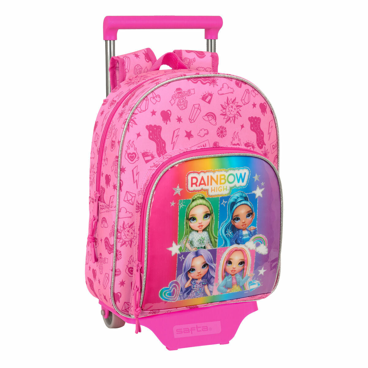 Ghiozdan cu Roți Rainbow High Shine Multicolor 28 x 34 x 10 cm - Birou și papetărie, Material școlar și educațional